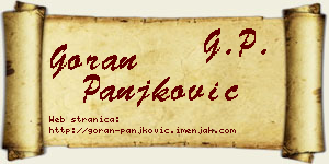 Goran Panjković vizit kartica
